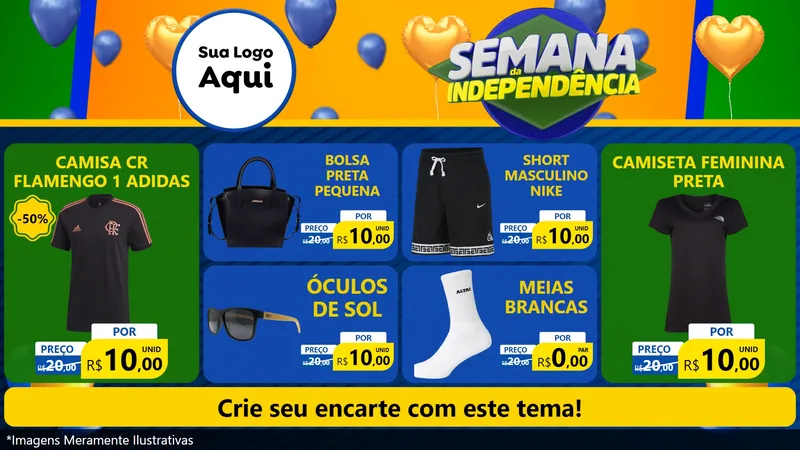Modelo de TV para TV Horizontal com o tema Semana da Independência para Roupas e acessórios