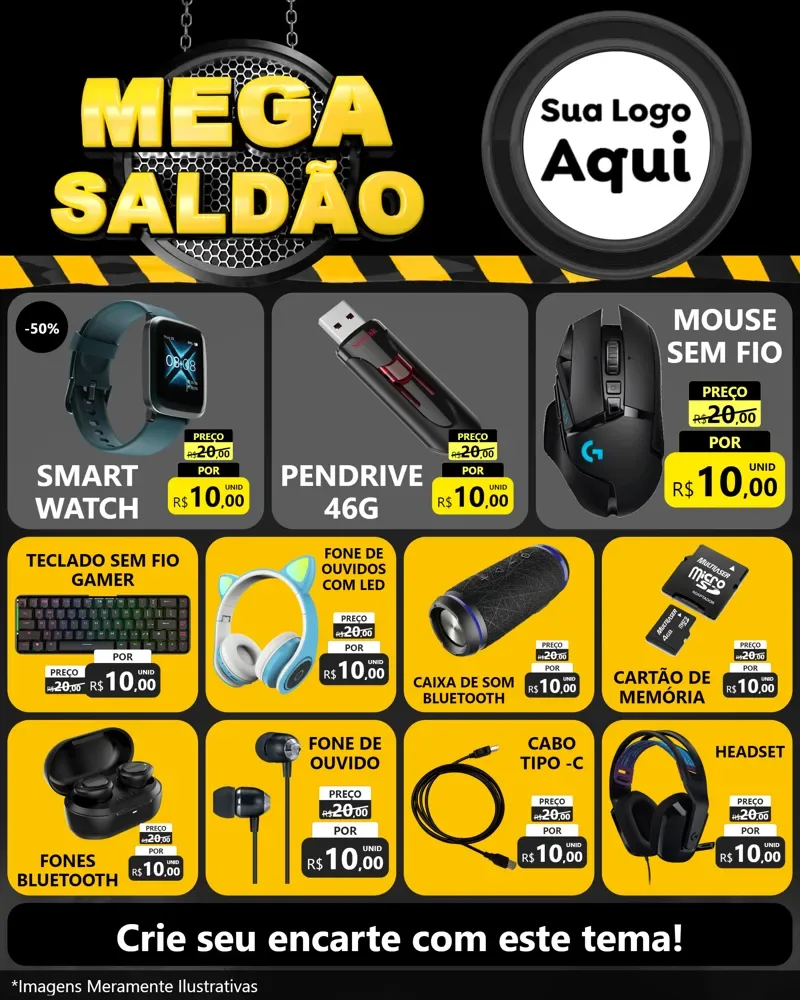 Modelo de Rede Social para Feed Instagram com o tema Mega Saldão para Informática