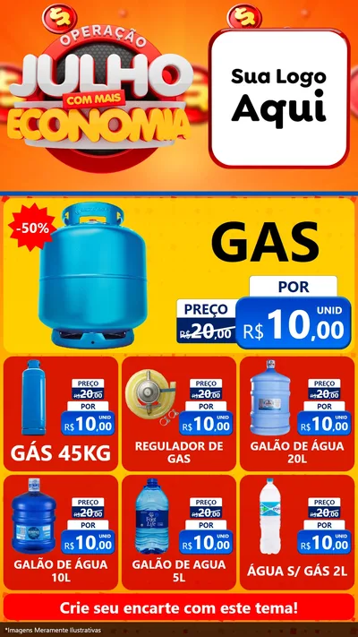 Modelo de Rede Social para Stories com o tema Operação Julho Com Mais Economia para Água e gás