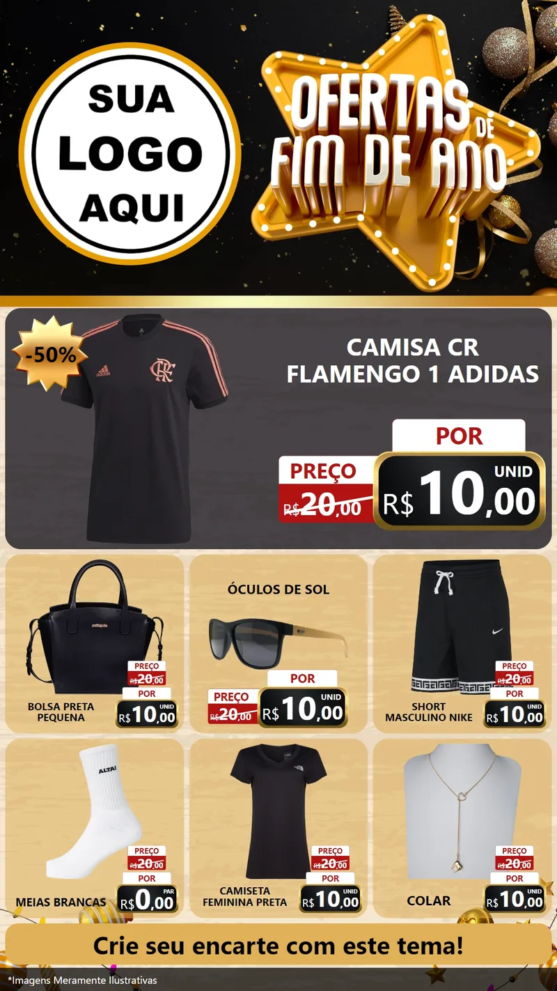 Modelo de Rede Social para Stories com o tema Ofertas de Fim de Ano para Roupas e acessórios