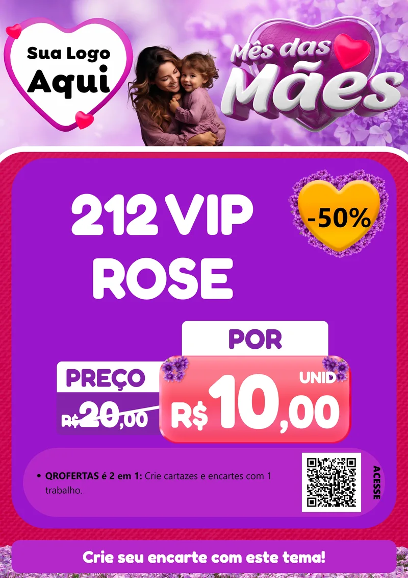 Modelo de Cartaz para Cartaz A4 Vertical com o tema Mês das Mães para Perfumes