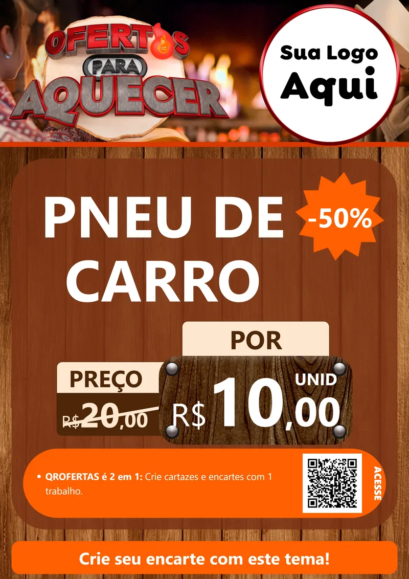 Modelo de Cartaz para Cartaz A4 Vertical com o tema Ofertas Para Aquecer para Auto peças