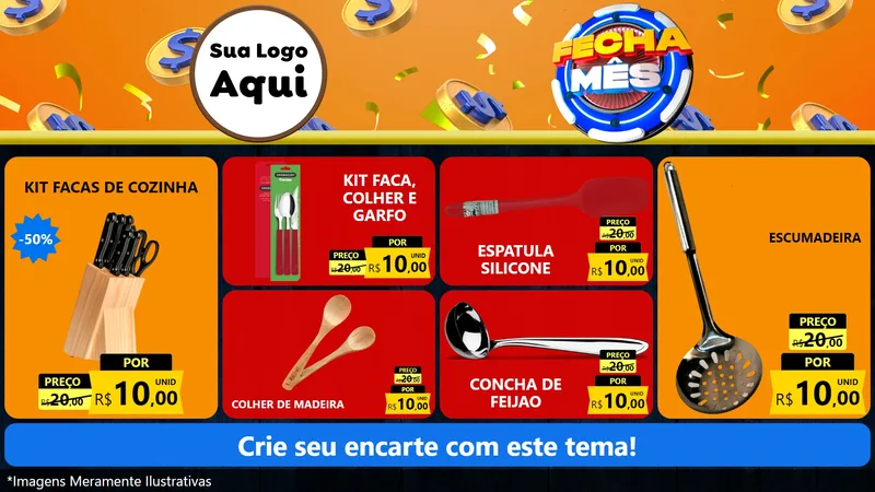 Modelo de TV para TV Horizontal com o tema Fecha Mês para Utilidades Domésticas