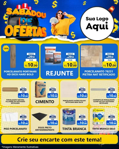 Modelo de Rede Social para Feed Instagram com o tema Sabadou de Ofertas para Pisos e revestimentos