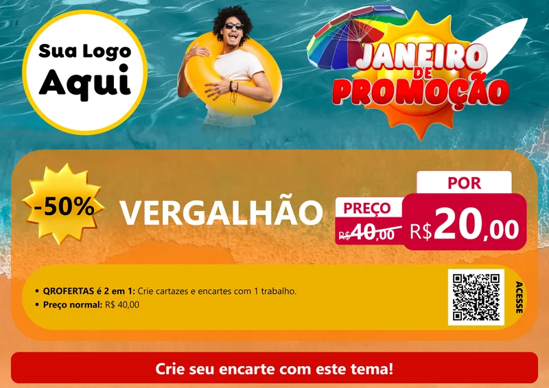 Modelo de Cartaz para Cartaz A4 Horizontal com o tema Janeiro de Promoção para Ferragens