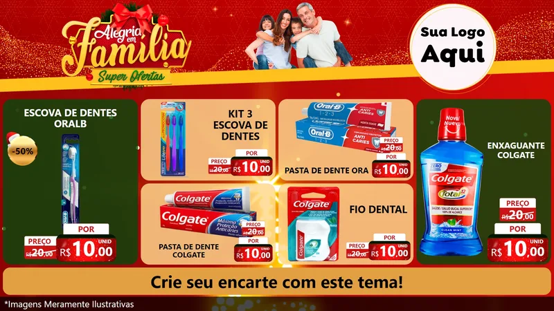 Modelo de TV para TV Horizontal com o tema Alegria em Família Super Ofertas - Natal para Higiene Pessoal