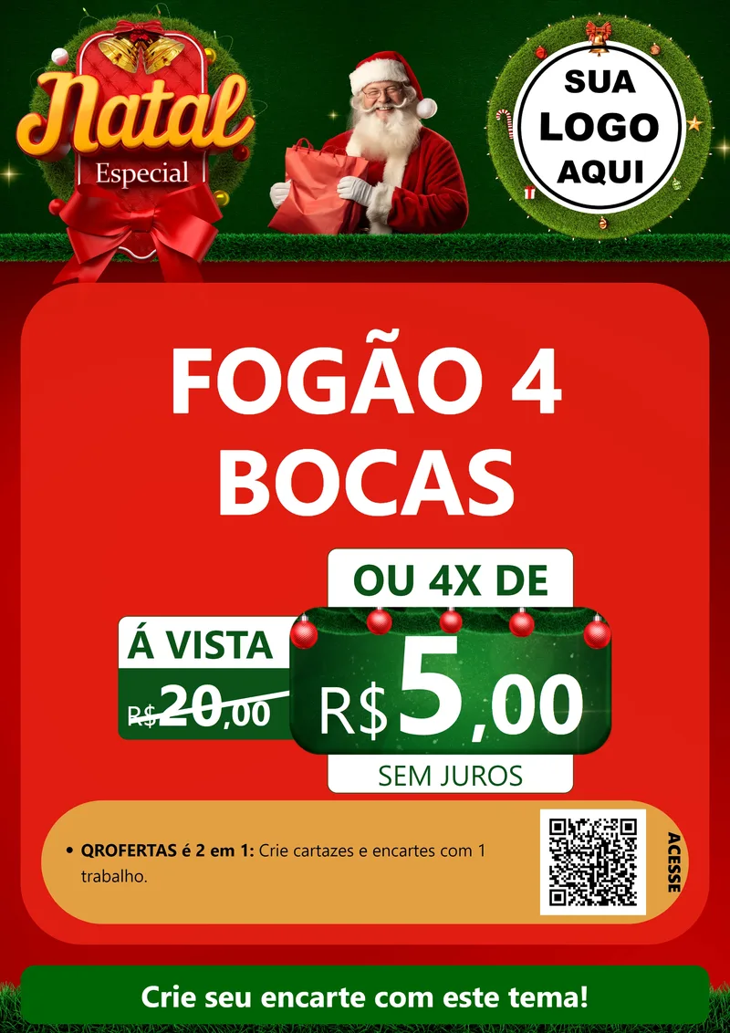 Modelo de Cartaz para Cartaz A4 Vertical com o tema Natal Especial para Móveis e Eletro