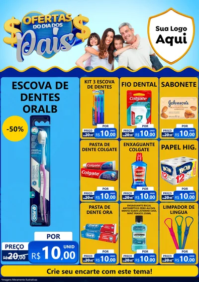 Modelo de Encarte para Encarte A4 Vertical com o tema Ofertas do Dia dos Pais para Higiene Pessoal