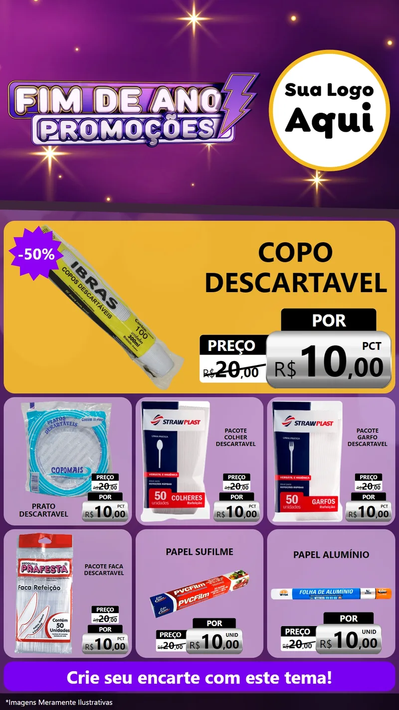 Modelo de Rede Social para Stories com o tema Fim de Ano Promoções para Embalagens