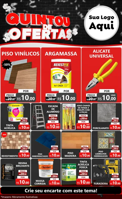 Modelo de Encarte para Encarte Grande com o tema Quintou de Ofertas para Material para Construção