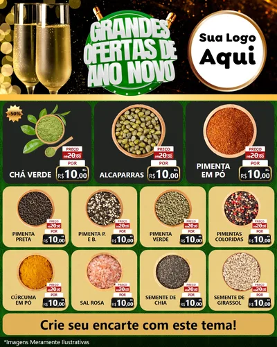 Modelo de Rede Social para Feed Instagram com o tema Grandes Ofertas de Ano Novo para Produtos Naturais