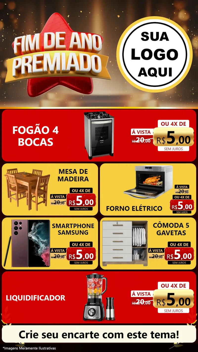 Modelo de TV para TV Vertical com o tema Fim de Ano Premiado para Móveis e Eletro