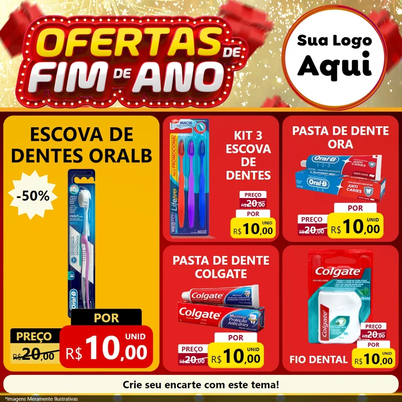 Modelo de Rede Social para Feed Facebook com o tema Ofertas de Fim de Ano para Higiene Pessoal