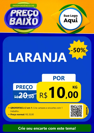 Modelo de Cartaz para Cartaz A4 Vertical com o tema Independência de Preço Baixo para Hortifrúti