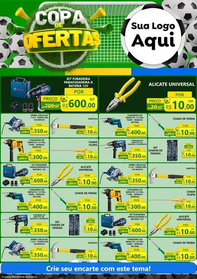 Modelo de Encarte para Encarte A4 Vertical com o tema Copa De Ofertas para Maquinas e Ferramentas