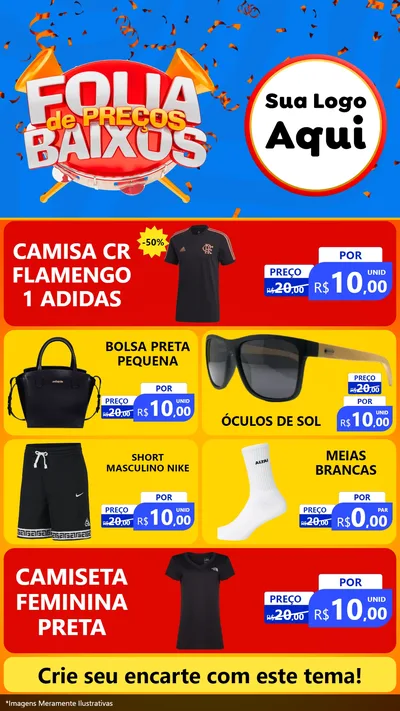 Modelo de TV para TV Vertical com o tema Folia de Preços Baixos para Roupas e acessórios