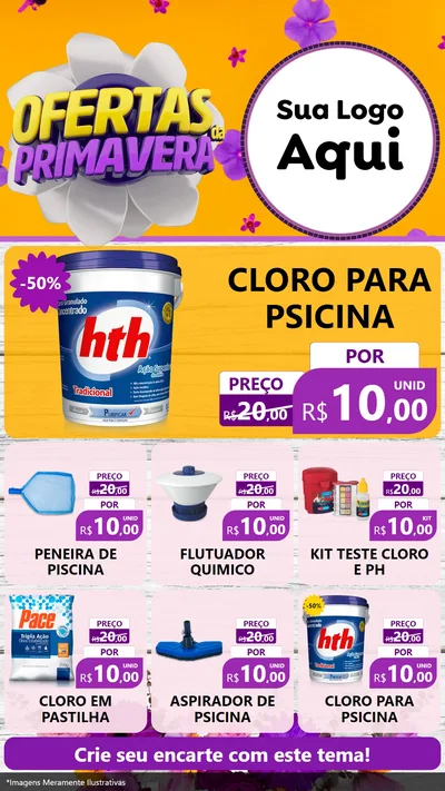 Modelo de Rede Social para Stories com o tema Ofertas Da Primavera para Produtos para Piscina
