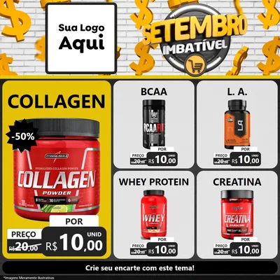 Modelo de Rede Social para Feed Facebook com o tema Setembro Imbatível para Suplementos alimentares