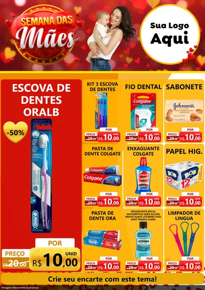 Modelo de Encarte para Encarte A4 Vertical com o tema Semana das Mães para Higiene Pessoal