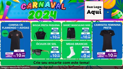 Modelo de TV para TV Horizontal com o tema Carnaval 2027 para Roupas e acessórios