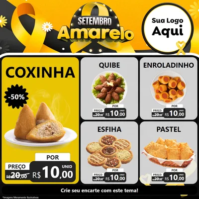 Modelo de Rede Social para Feed Facebook com o tema Setembro Amarelo para Salgadaria