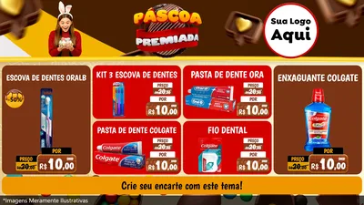 Modelo de TV para TV Horizontal com o tema Páscoa Premiada para Higiene Pessoal
