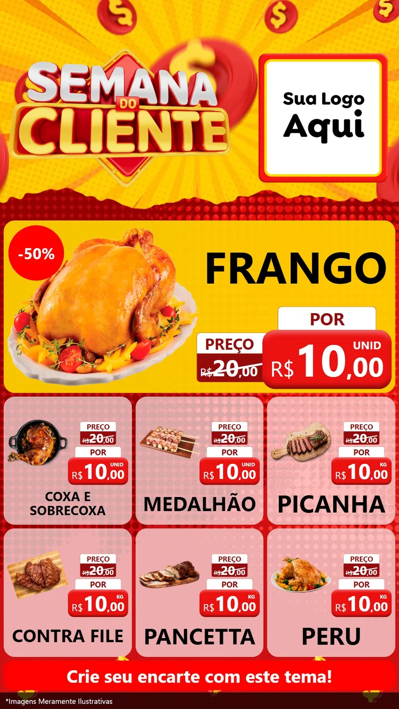 Modelo de Rede Social para Stories com o tema Semana do Cliente para Assados