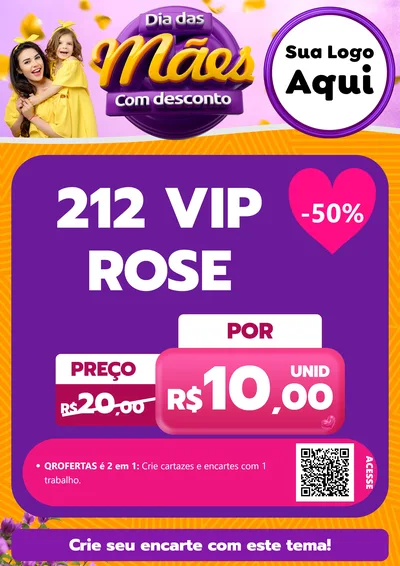 Modelo de Cartaz para Cartaz A4 Vertical com o tema Dia das Mães com Desconto para Perfumes