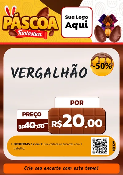 Modelo de Cartaz para Cartaz A4 Vertical com o tema Páscoa Fantástica para Ferragens