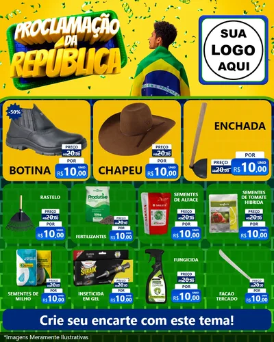 Modelo de Rede Social para Feed Instagram com o tema Proclamação da República para Agropecuária