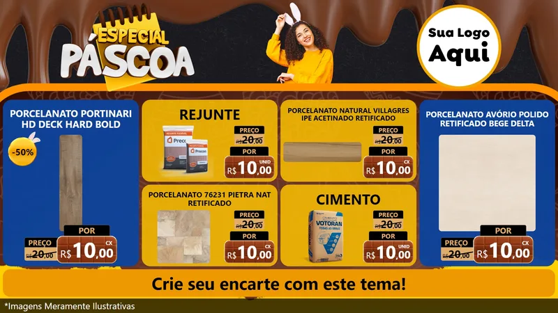 Modelo de TV para TV Horizontal com o tema Especial Páscoa para Pisos e revestimentos