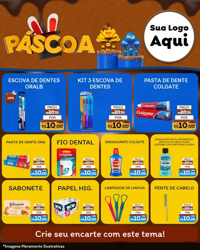 Modelo de Rede Social para Feed Instagram com o tema Páscoa para Higiene Pessoal
