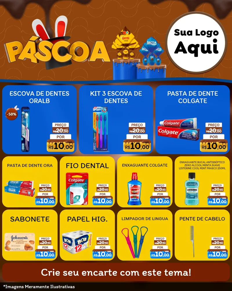 Modelo de Rede Social para Feed Instagram com o tema Páscoa para Higiene Pessoal