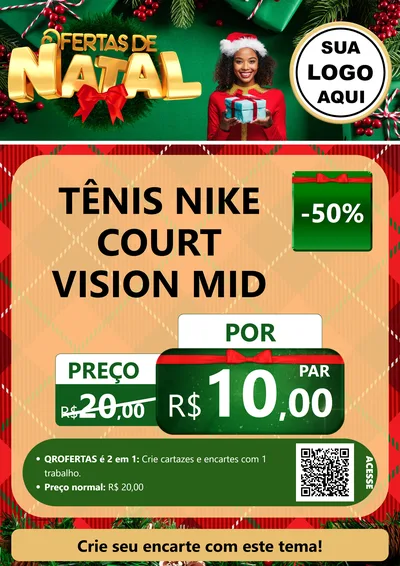 Modelo de Cartaz para Cartaz A4 Vertical com o tema Ofertas de Natal para Calçados