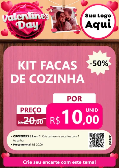 Modelo de Cartaz para Cartaz A4 Vertical com o tema Valentine's Day para Utilidades Domésticas