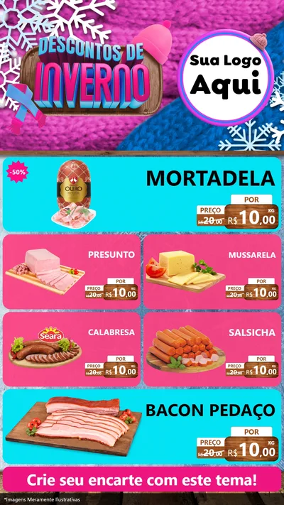 Modelo de TV para TV Vertical com o tema Descontos de Inverno para Frios e Laticínios