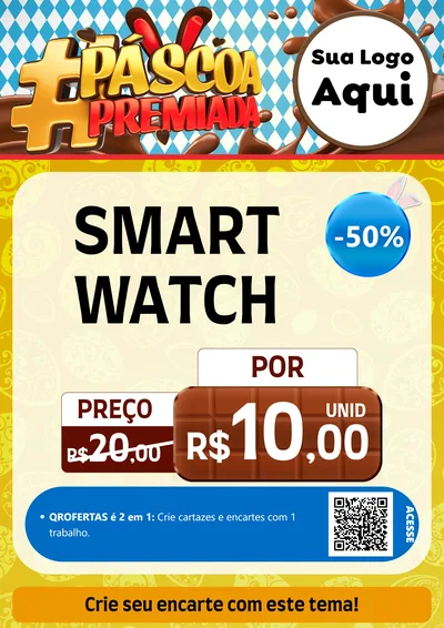Modelo de Cartaz para Cartaz A4 Vertical com o tema Páscoa Premiada para Informática