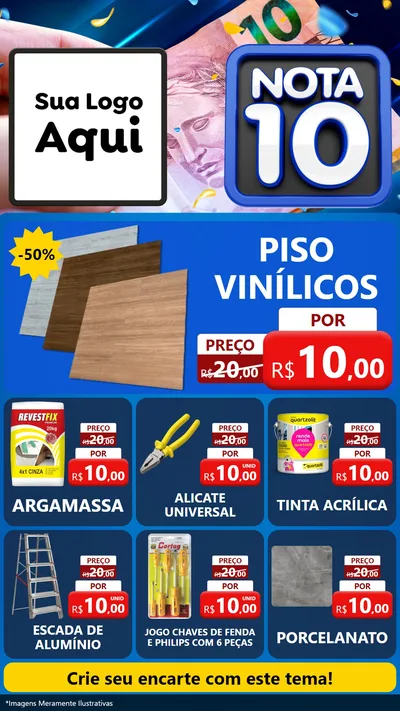 Modelo de Rede Social para Stories com o tema Nota 10 para Material para Construção