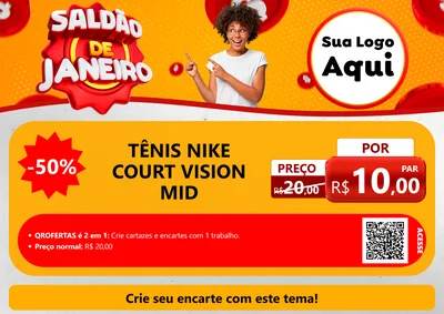 Modelo de Cartaz para Cartaz A4 Horizontal com o tema Saldão de Janeiro para Calçados