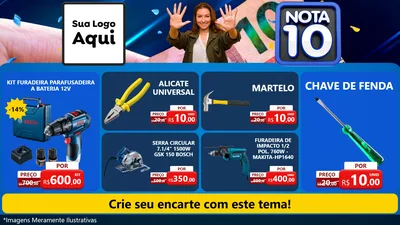 Modelo de TV para TV Horizontal com o tema Nota 10 para Maquinas e Ferramentas