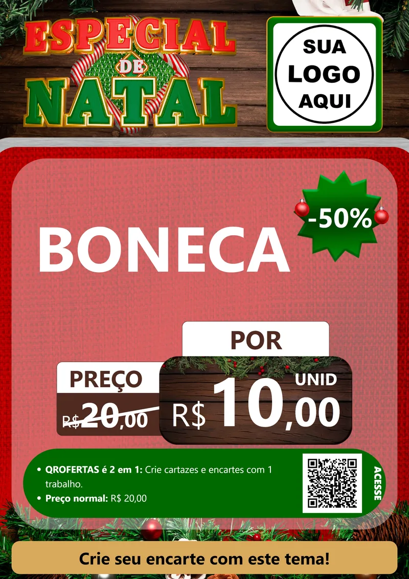 Modelo de Cartaz para Cartaz A4 Vertical com o tema Especial de Natal para Brinquedos