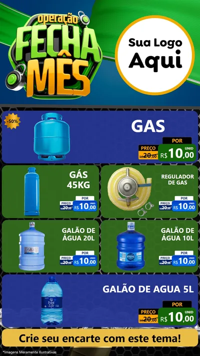 Modelo de TV para TV Vertical com o tema Operação Fecha Mês para Água e gás