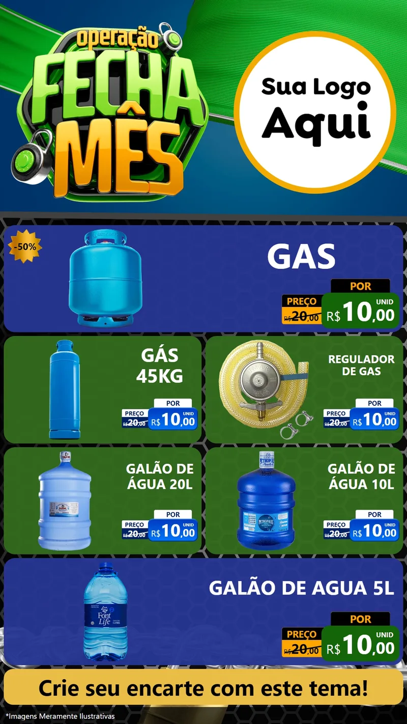 Modelo de TV para TV Vertical com o tema Operação Fecha Mês para Água e gás