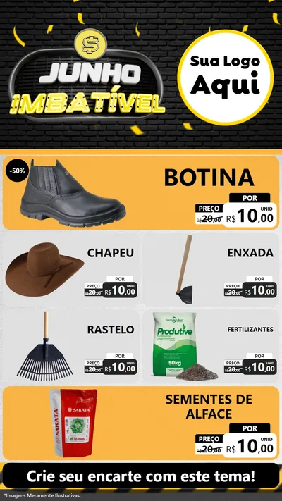 Modelo de TV para TV Vertical com o tema Junho Imbatível para Agropecuária