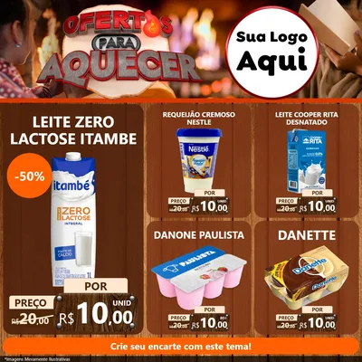 Modelo de Rede Social para Feed Facebook com o tema Ofertas Para Aquecer para Frios e Laticínios