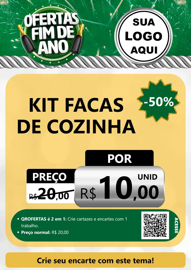 Modelo de Cartaz para Cartaz A4 Vertical com o tema Ofertas Fim de Ano para Utilidades Domésticas
