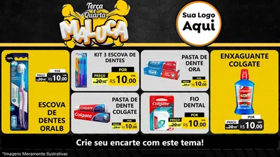 Modelo de TV para TV Horizontal com o tema Terça e Quarta Maluca para Higiene Pessoal