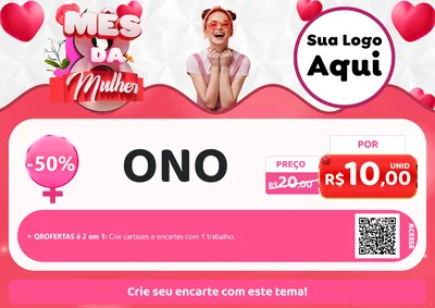 Modelo de Cartaz para Cartaz A4 Horizontal com o tema Mês da Mulher para Óticas