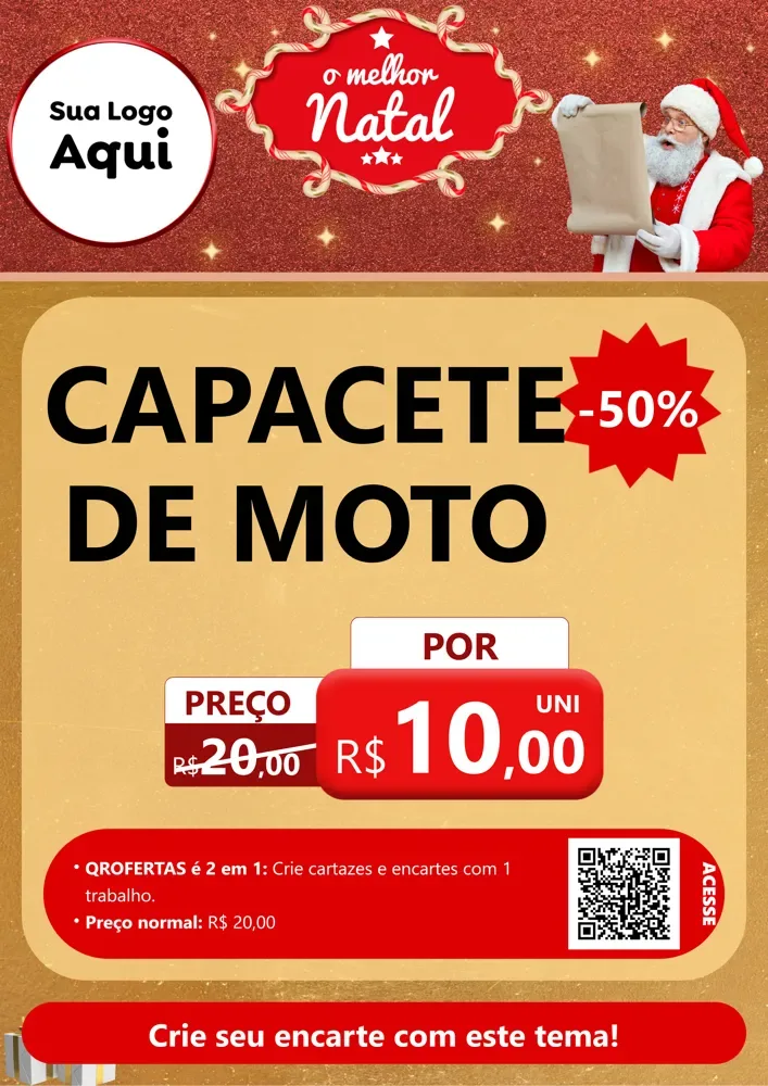 Modelo de Cartaz para Cartaz A4 Vertical com o tema O Melhor Natal para Moto peças