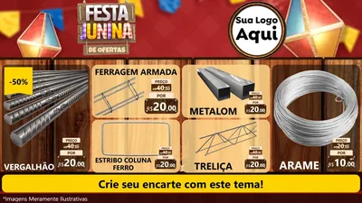 Modelo de TV para TV Horizontal com o tema Festa Junina de Ofertas para Ferragens